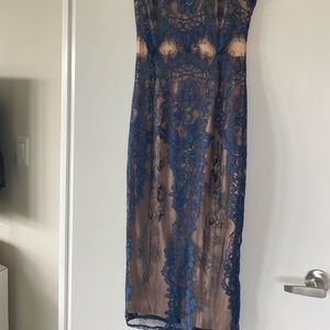 Lace pencil skirt blue size small